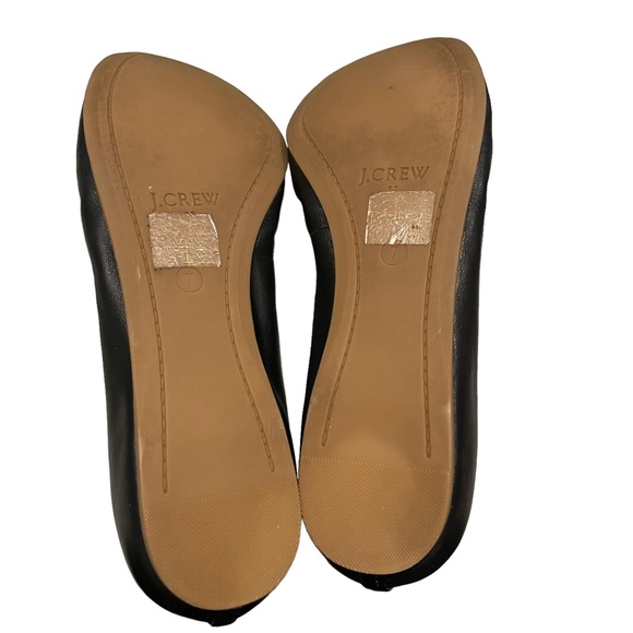J. Crew Factory Black Leather Anya Ballet Flats, Sz 7 - Picture 12 of 13